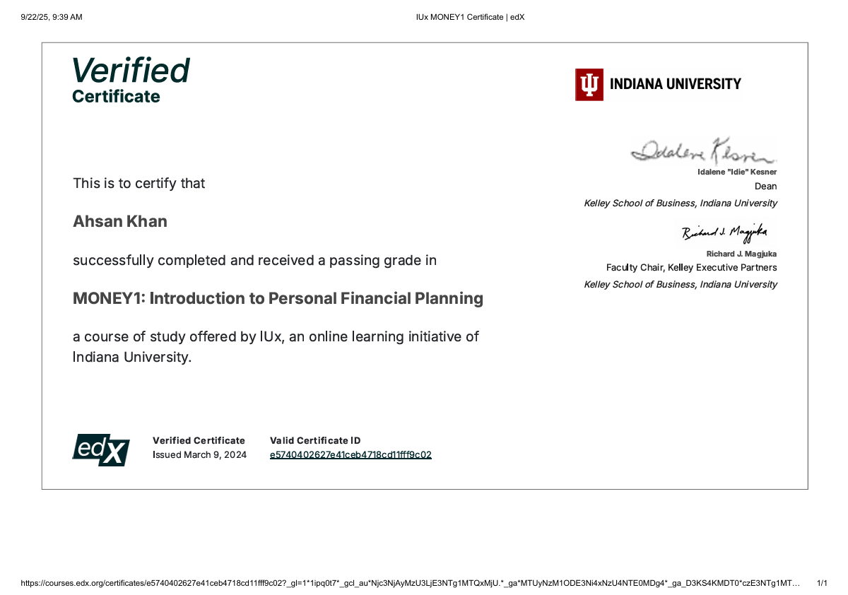 Personal and Financial Planning