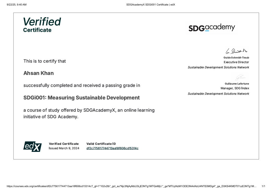 Measuring Sustainable Development